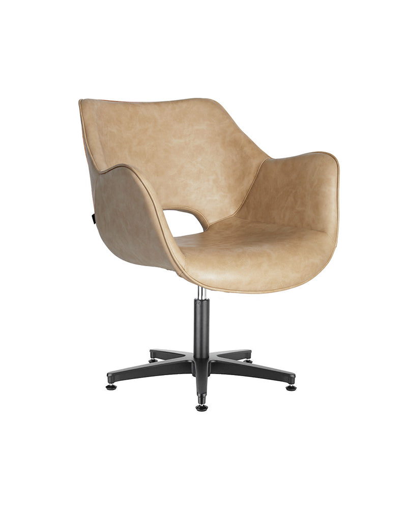 Chloe Sand - Sillón de espera beige - Base estrella negra